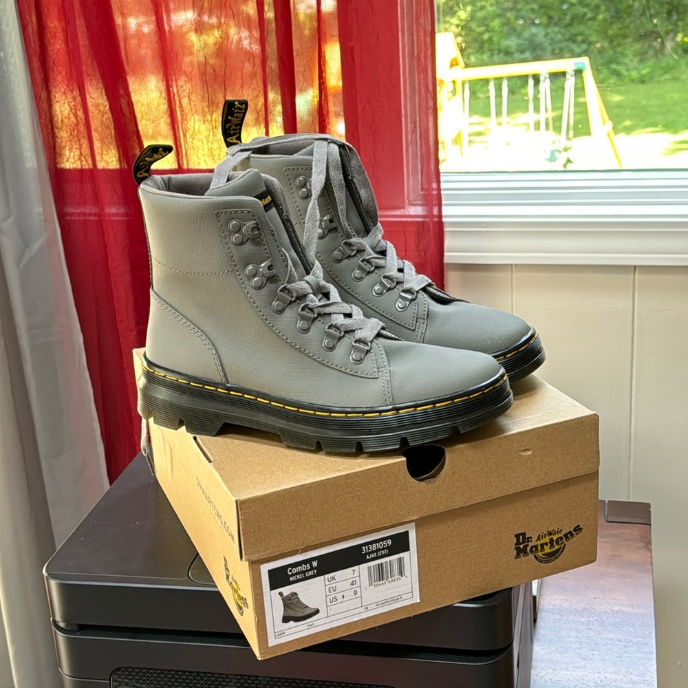 GENTLY USED dark Grey Dr.Martens combat boots